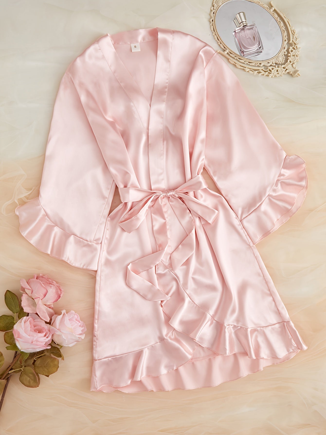 Satin V Neck Robe